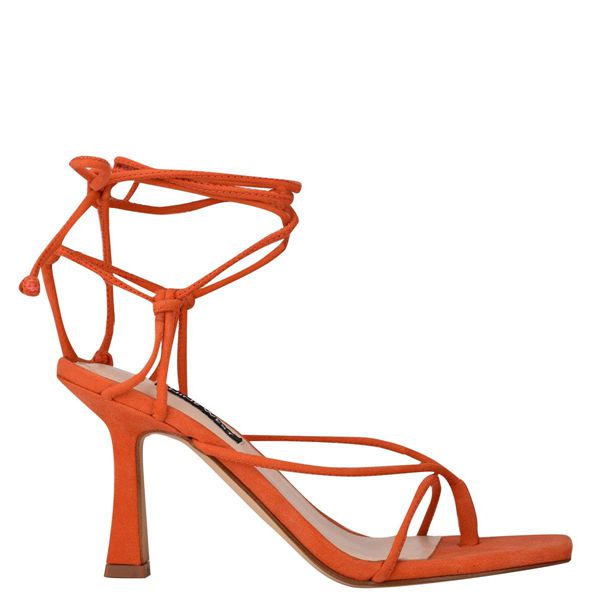 Nine West Yarin Ankle Wrap Orange Heeled Sandals | South Africa 06A02-4V95
